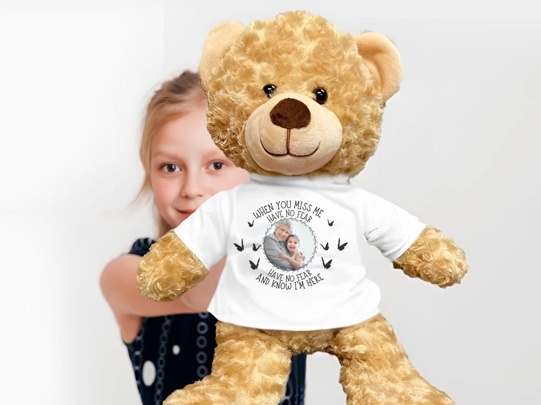 Personalized Memorial Teddy Bear With Photo Shirt - Sympathy Gift - Etsy