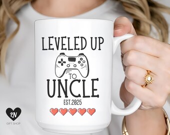 Leveled Up To Uncle Mug: Pregnancy Announcement Gift