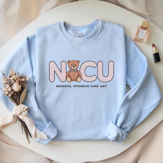 NICU Nurse Bear Crewneck Sweatshirt, Neonatal ICU Nurse Gifts