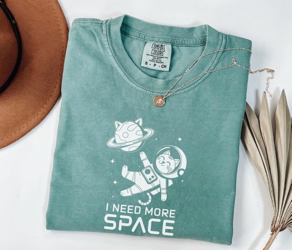 Cat in Space T-Shirt: Funny Introvert Tee, Unisex Cotton Shirt