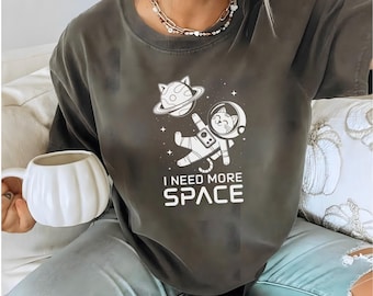 Cat in Space T-Shirt: Funny Introvert Tee