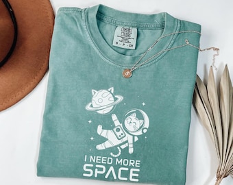 Cat in Space T-Shirt: Funny Introvert Tee