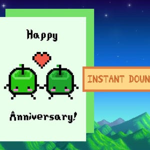 Tarjeta de aniversario de Stardew Valley Junimo, descarga digital, imprimible, SDV