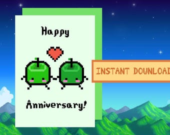 Stardew Valley Junimo Anniversary Card, Digital download, printable, SDV