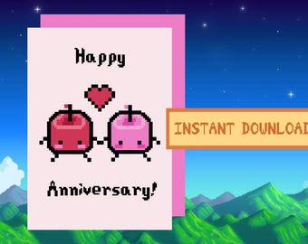 Stardew Valley Junimo Anniversary Card, Digital download, printable, SDV