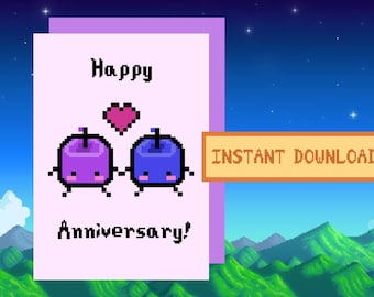 Stardew Valley Junimo Anniversary Card, Digital download, printable, SDV