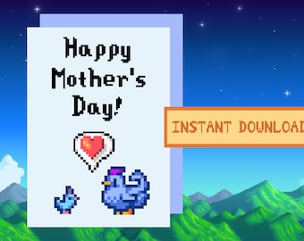 Karta na Dzień Matki w Stardew Valley, Blue Chickens, mama, prezent, karta, miłość, święta, SDV
