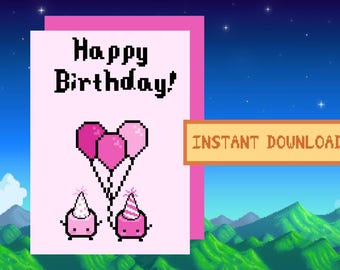 Stardew Valley Junimo Biglietto di auguri di compleanno, download digitale, stampabile, SDV