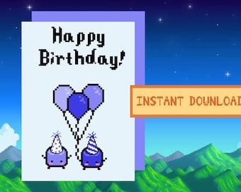 Stardew Valley Junimo Biglietto di auguri di compleanno, download digitale, stampabile, SDV
