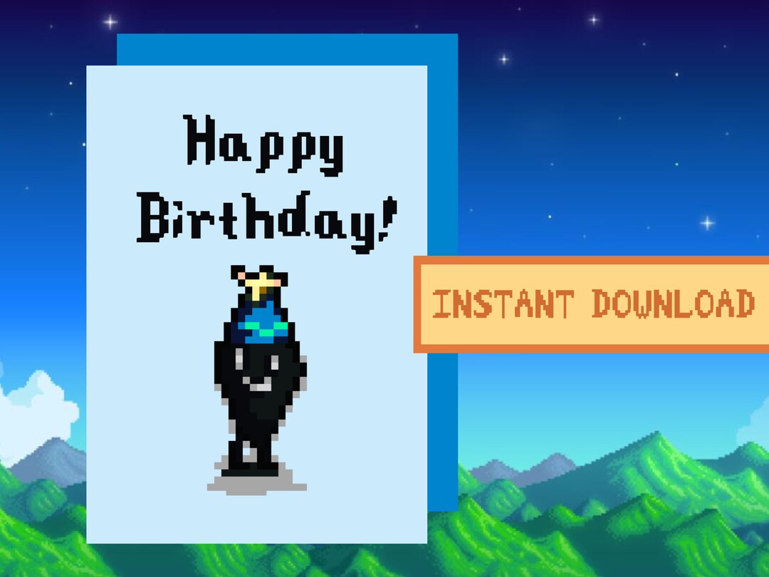 Stardew Valley Krobus Birthday Card Digital download - Etsy.de