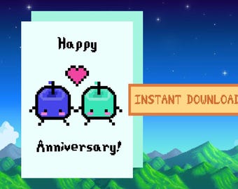 Stardew Valley Junimo Anniversary Card, Digital download, printable, SDV