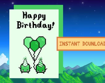 Stardew Valley Junimo Biglietto di auguri di compleanno, download digitale, stampabile, SDV