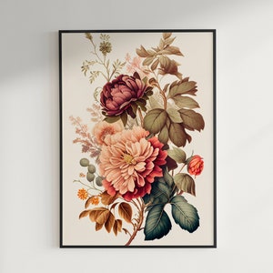 Flower Decor, Printable Wall Art, Modern Home Decor, Flower Wall Art, Single Print Set, Flower Prints