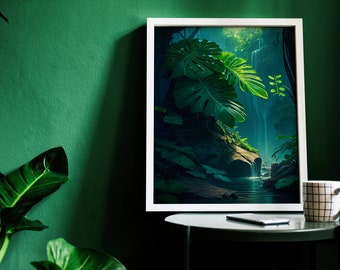 Jungle Decor, Printable Wall Art, Modern Home Decor, Jungle Wall Art ...