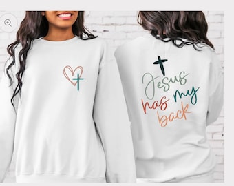 Jesus hat meinen Rücken T-Shirt, religiöses Shirt, christliches Shirt, Jesus Lover, Faith Shirt