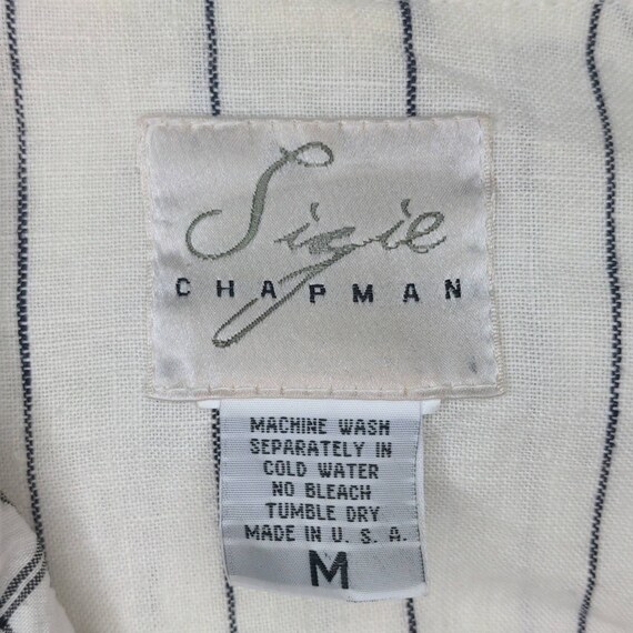 Vintage Sigie Chapman boho 90s navy striped and p… - image 4