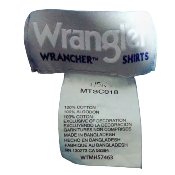 Wrangler Blue Plaid Pearl Snap Western Shirt Ranc… - image 3