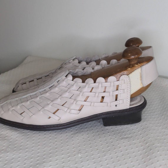 Annie Flex woven leather sling backs in ivory - image 3