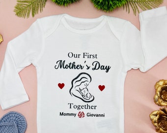 Happy Mother's Day - Baby Onesie Bodysuit, Mama's Gift, Personalized Onesie, Custom Onesie