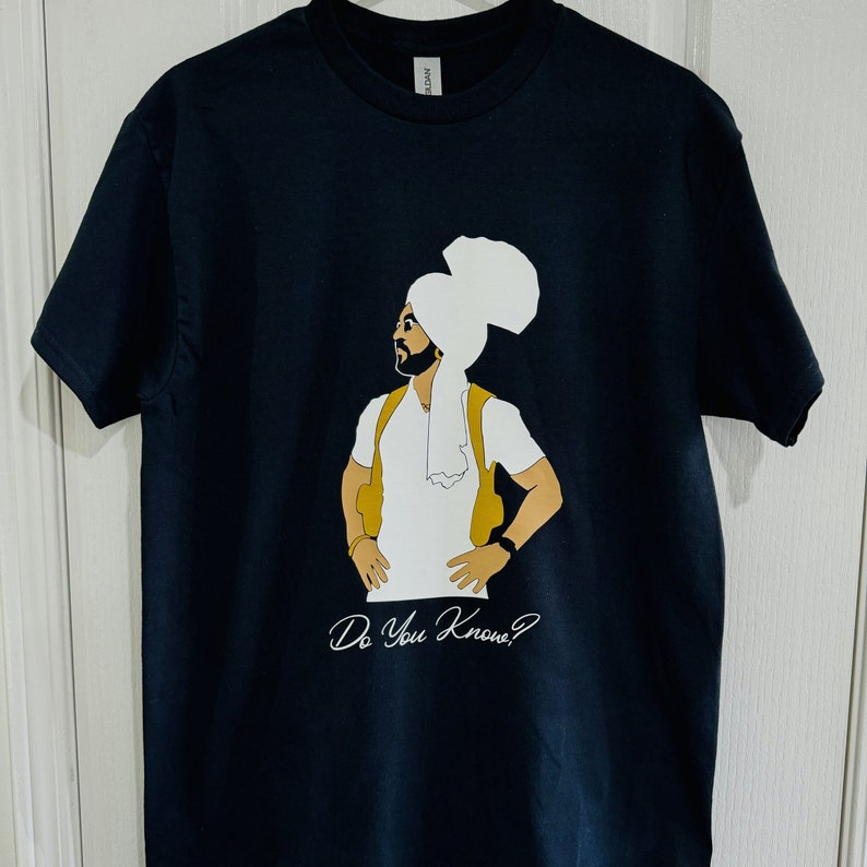 Diljit Dosanjh Custom Punjabi Black T-Shirt Tee image 1