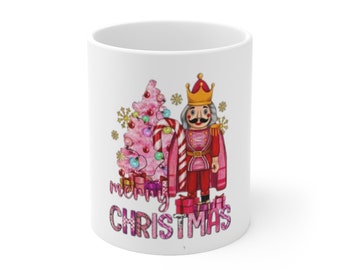 Pink Christmas Ceramic Mug 11oz