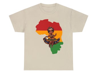 Tee-shirt en coton graphique unisexe Afrique