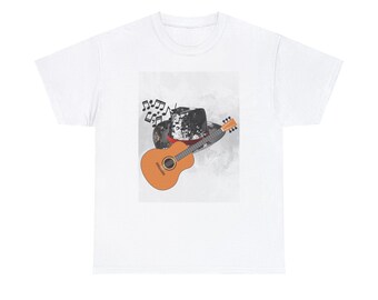 Cowgirl shirt Unisex Heavy Cotton Tee guitar, disco ball cowgirl hat