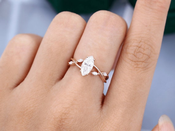 14K Gold Diamond Engagement Rings for Women Wedding Ring Sterling
