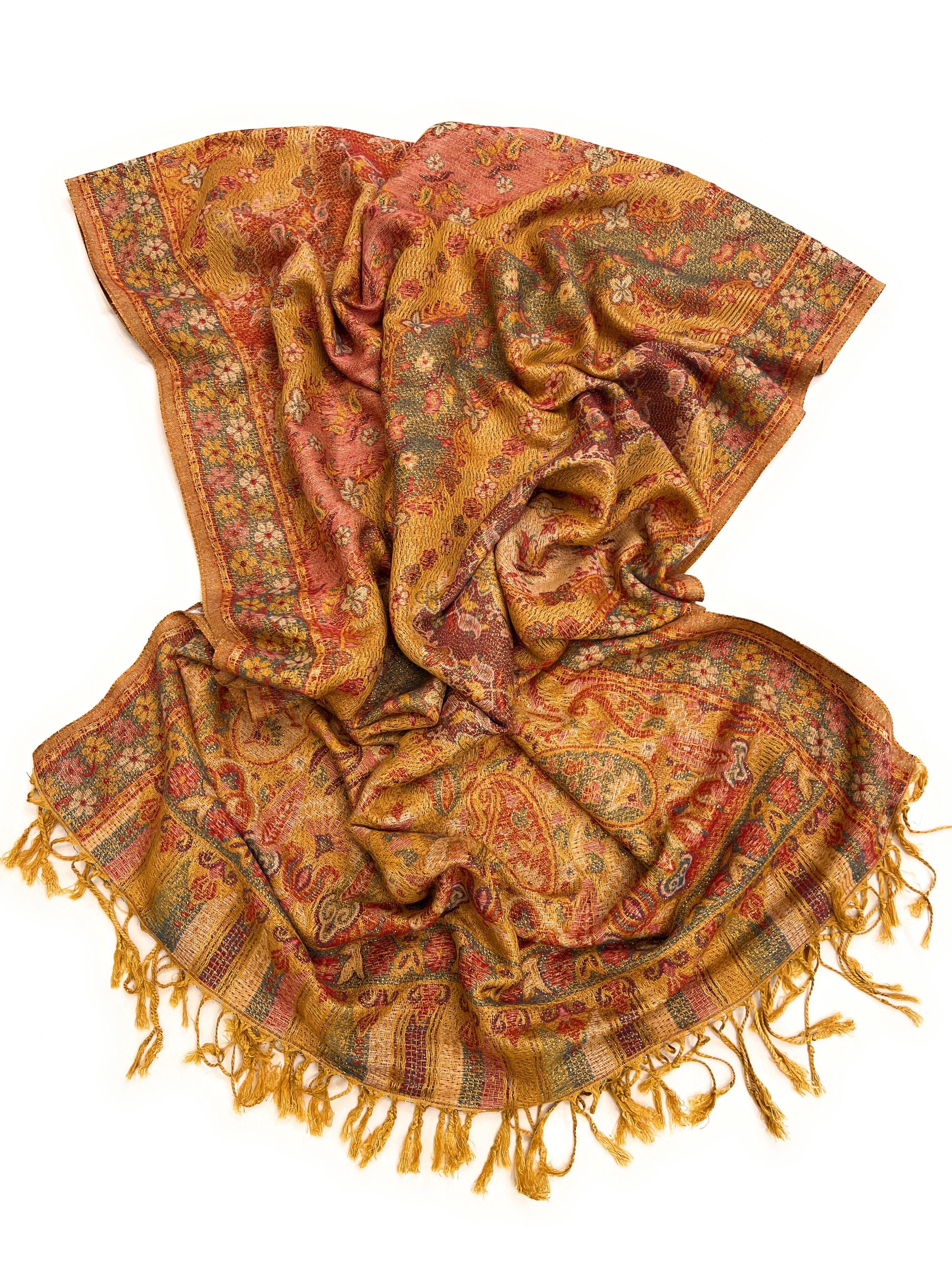 Rust Floral Shawl - Etsy