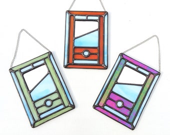 Stained Glass Guillotine Suncatcher Home Decor