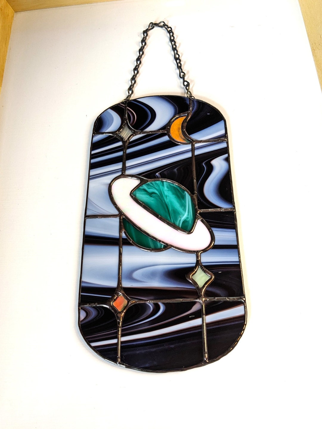 Stained Glass Space Panel Cosmic Universe Home Decor Etsy