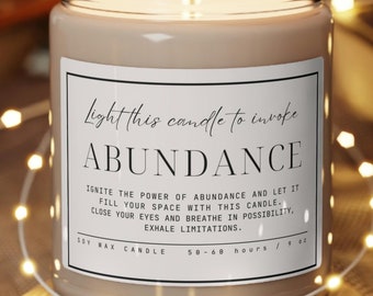 Self Care Gifts, Manifestation Abundance Candle, candle, spiritual candle, meditation, Gift for friend, Meditation Candle, Gifts for moms