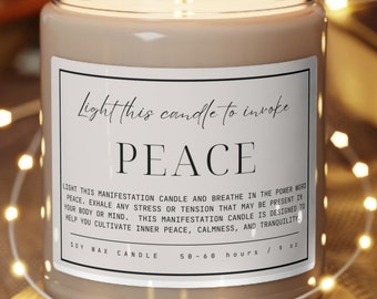 Vela de Intenção de Meditação de Manifestação. Vela perfumada de intenção, vela de intenção paz, vela infundida de paz, presente para ela, novo presente para mãe