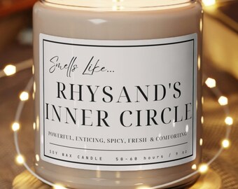 Smells Like Rhysand's Inner Circle Soy Candle For ACOTAR Fans and Fantasy Romance Book Series Lovers