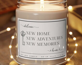 New Home Candle Gift - Nuove avventure, nuovi ricordi - Ottimo per l'inaugurazione della casa, regalo di chiusura dell'agente immobiliare