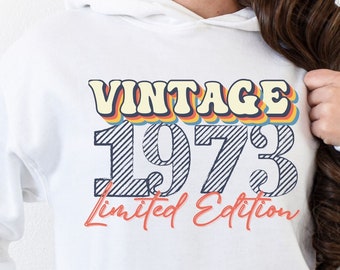 1973 Sweatshirt, 50th Birthday Gift Sweat, Vintage 1973 Sweat, Birthday Crew Sweat, 50Th Birthday Gift For Women, 50Th Birthday Gift For Men