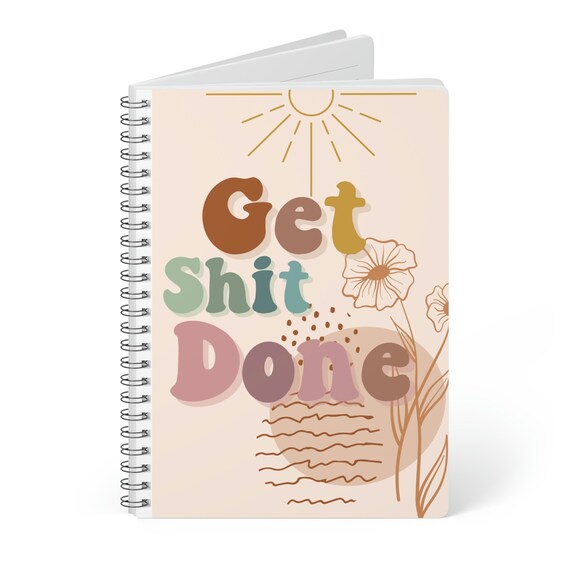 Get Shit Done Spiral Notebook, A5 Stationery Lover, To Do List, Work To Do, Notepad, Motivational Pad, New Job Gift, Lined notepad