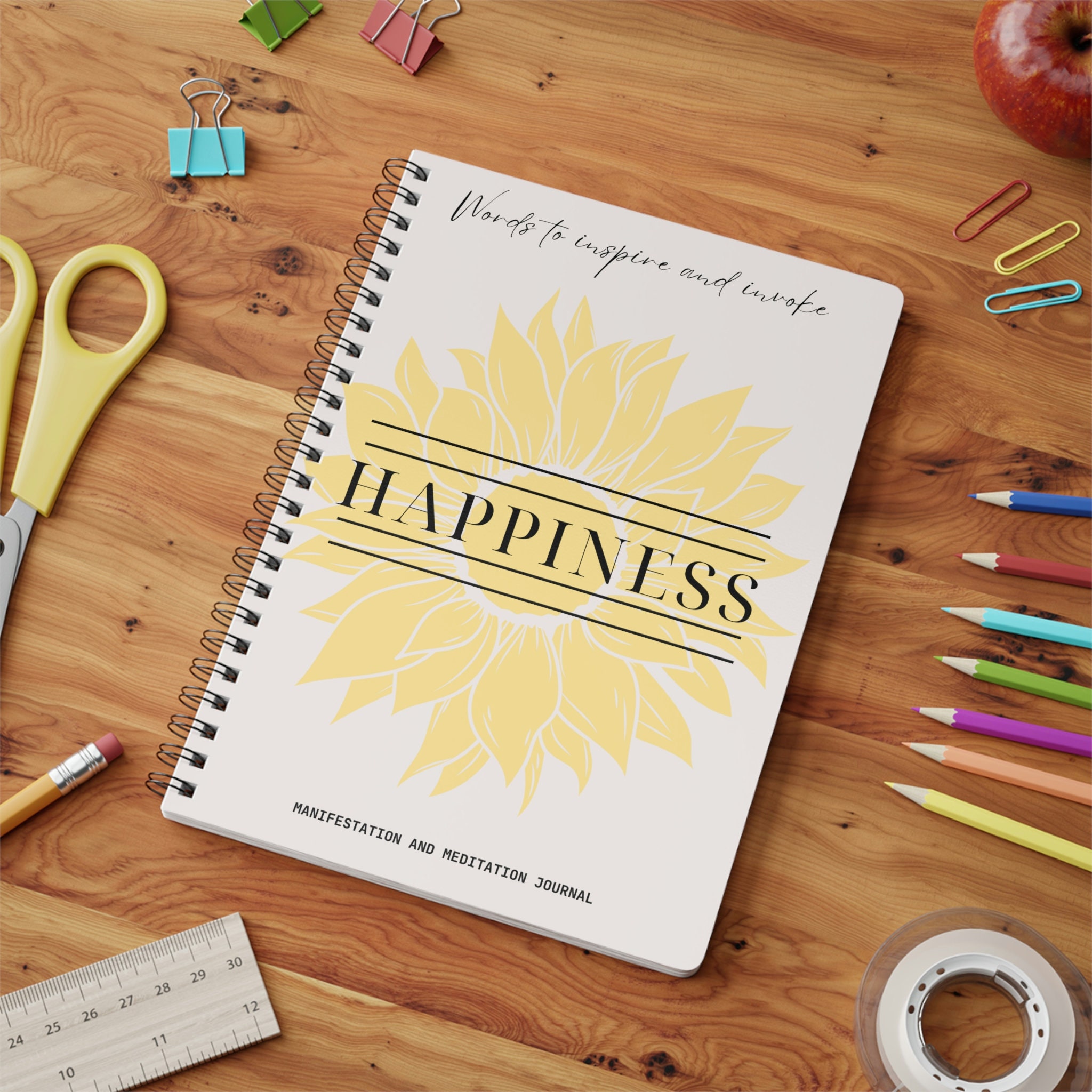 Happiness Spiral Notebook, Self Care Journal, Gift for BFF, Gift for ...