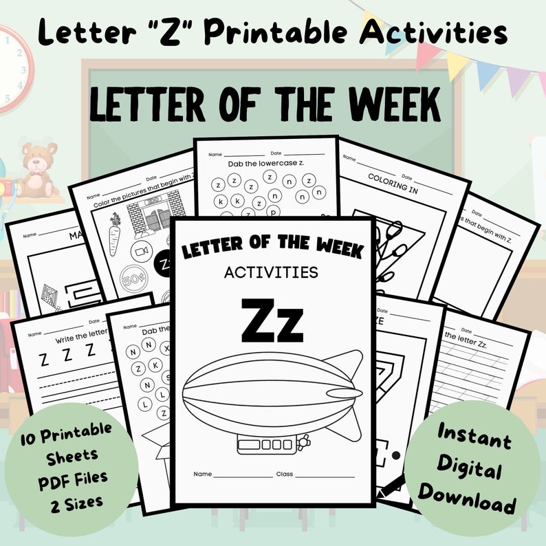 Letter of the Week Worksheets Printable Preschool Curriculum - Etsy