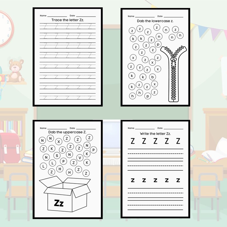 Letter of the Week Worksheets Printable, Preschool Curriculum, Alphabet Busy Book, Learning ...