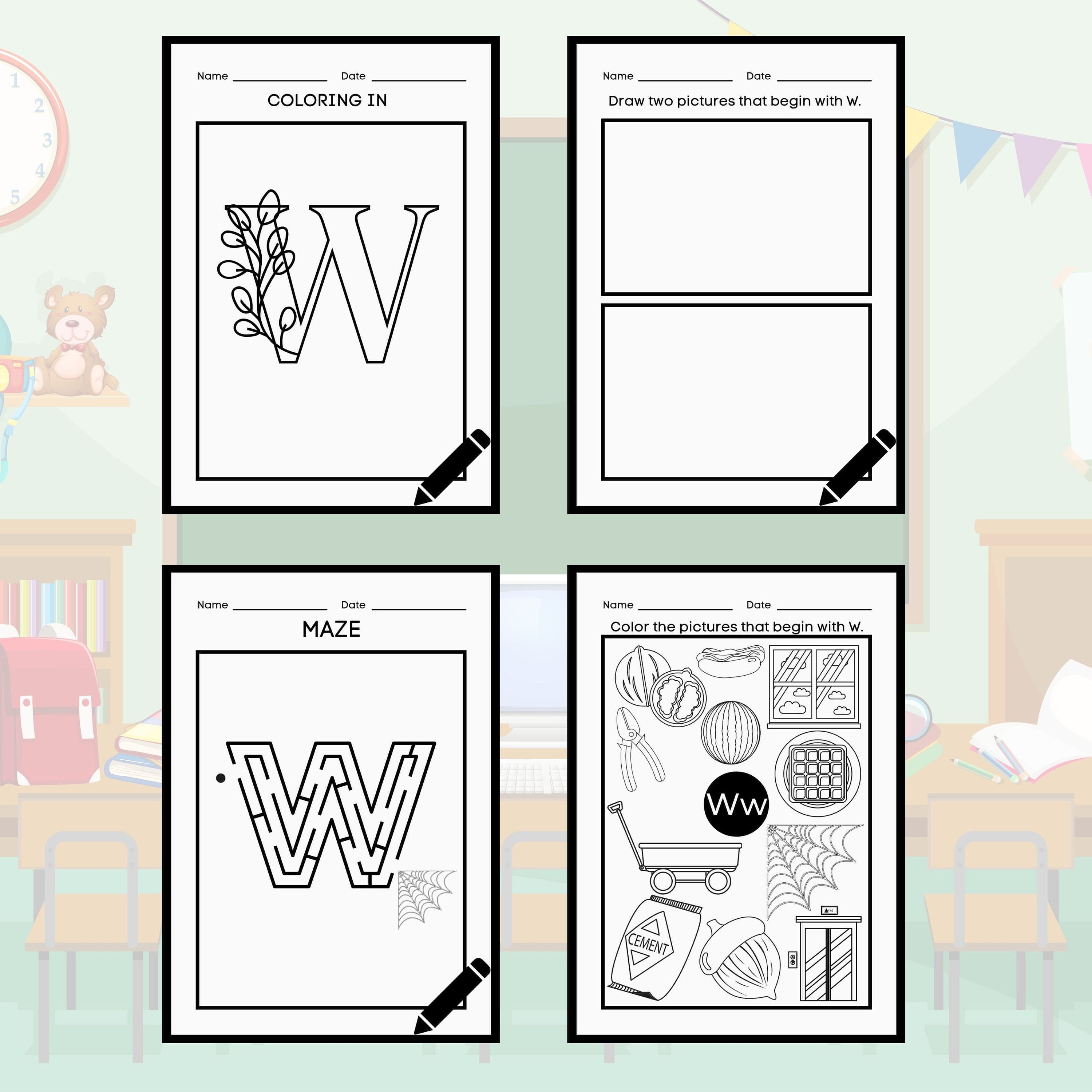 Letter of the Week Worksheets Printable, Preschool Curriculum, Alphabet ...