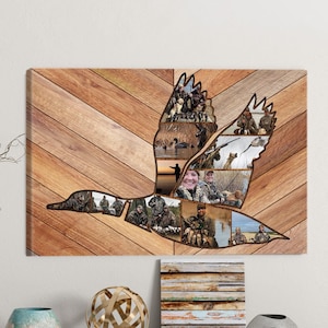 Personalized Duck Hunter Canvas | Custom Duck Collage Wall Art, Waterfowl Hunting Decor, Gift for Dad, Best Gift for Hunting Enthusiasts