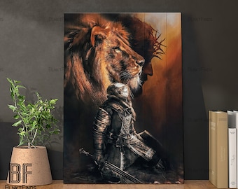 Jesus Christ, the Lion of Judah, Warrior of Christ, The life of Jesus, God Canvas, Jesus Canvas - Christian Wall Art 122