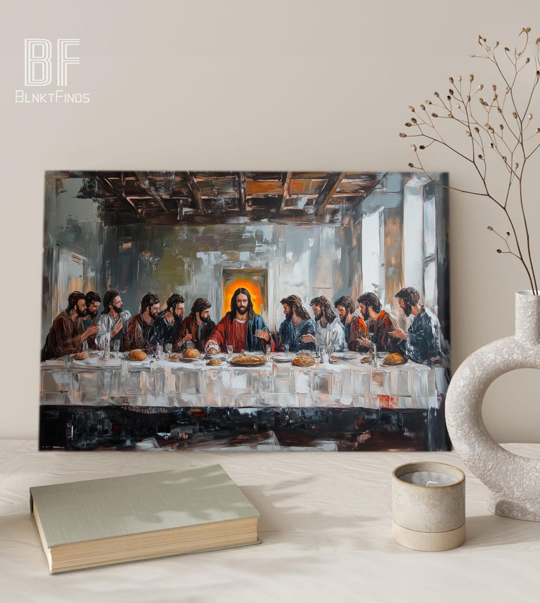 The Last Supper Canvas Wall Art, Jesus and Disciples Painting ...