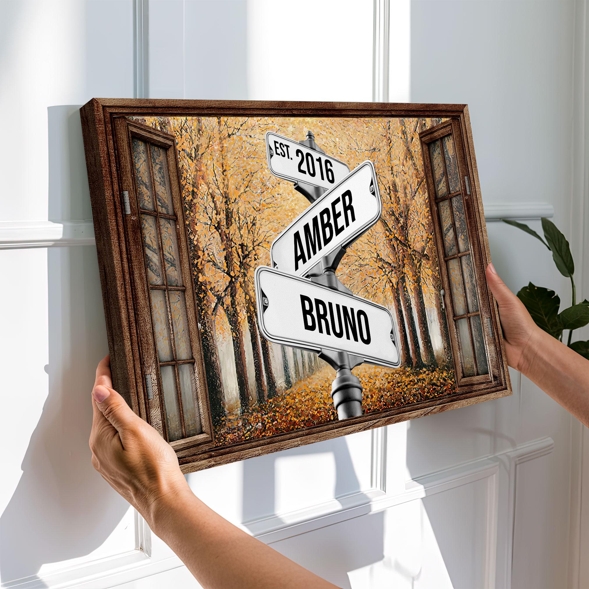 Personalized Vintage Street Sign Canvas | Custom Name and Birth Date ...