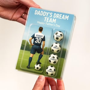 Daddy’s Dream Team Acrylic Block, Custom Figure Soccer, Sports For Dad, Husband Soccer Lover Dad, Acrylic Plaque, Father’s Day Soccer 0380