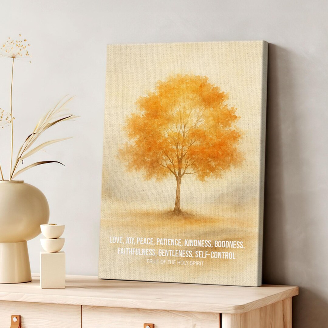 Fruit of the Holy Spirit Scripture Tree Canvas, Galatians Bible Verse ...