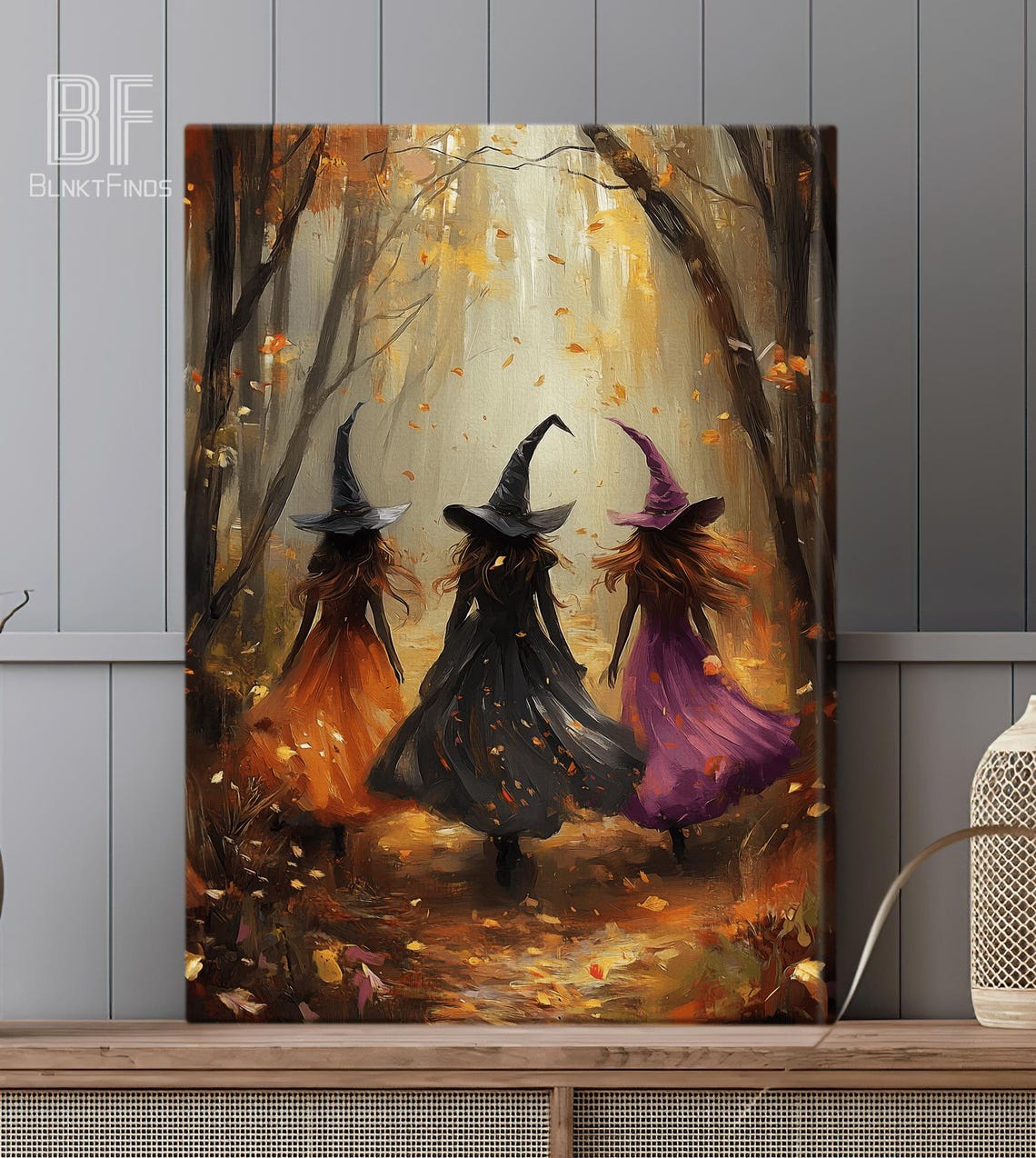 Three Witches in Canvas Art, Three Witches Art, Witch Print, Witchy ...