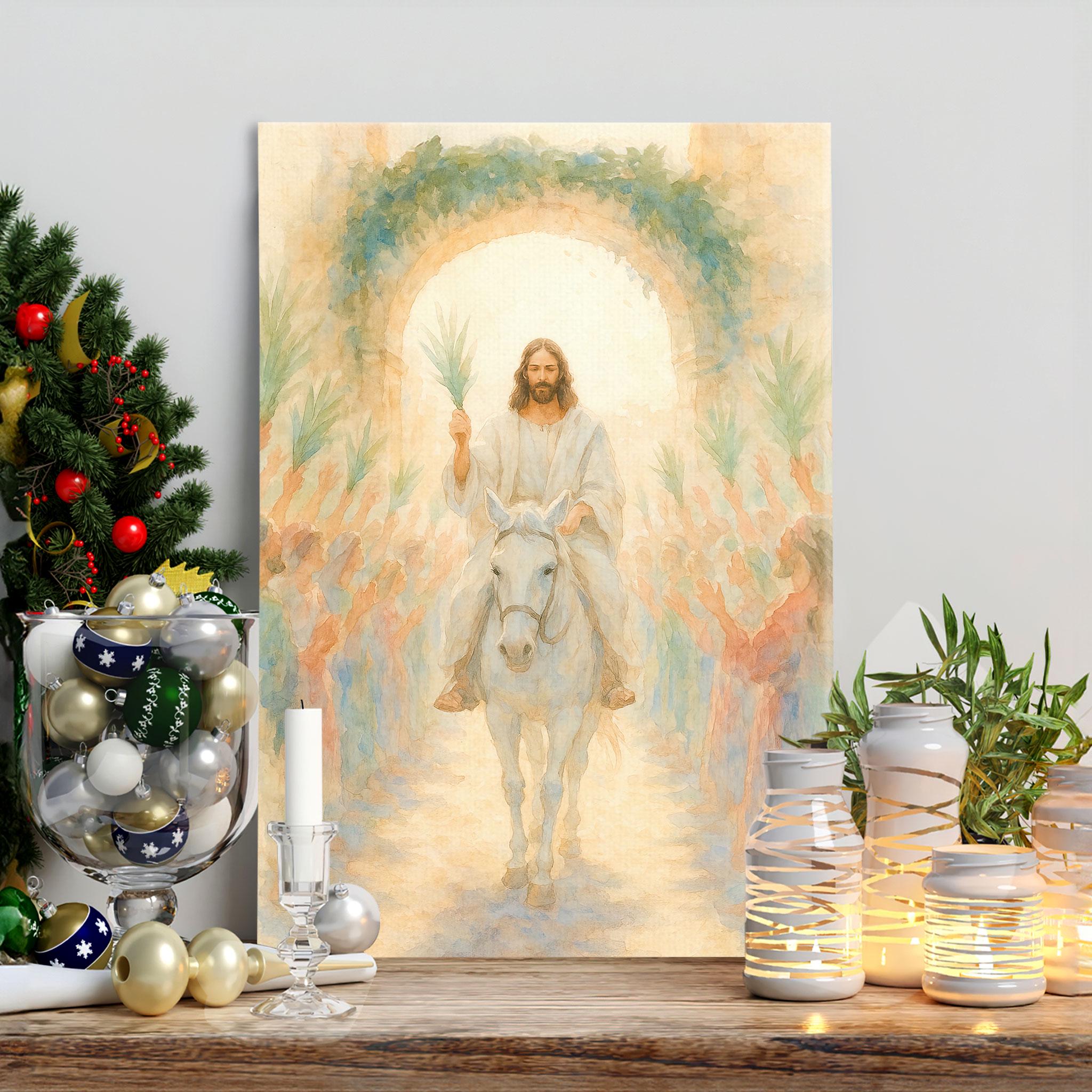 Jesus Christ Riding on a Donkey, Jesus Riding Into Jerusalem Triumphal ...