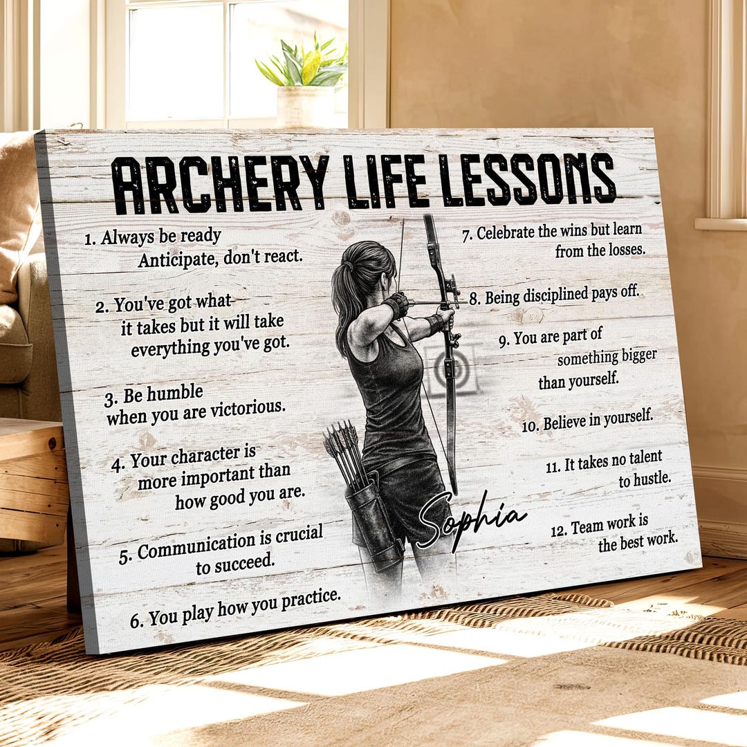 Archery Life Lessons Canvas, Song List Poster, Sports, Gift for Her ...